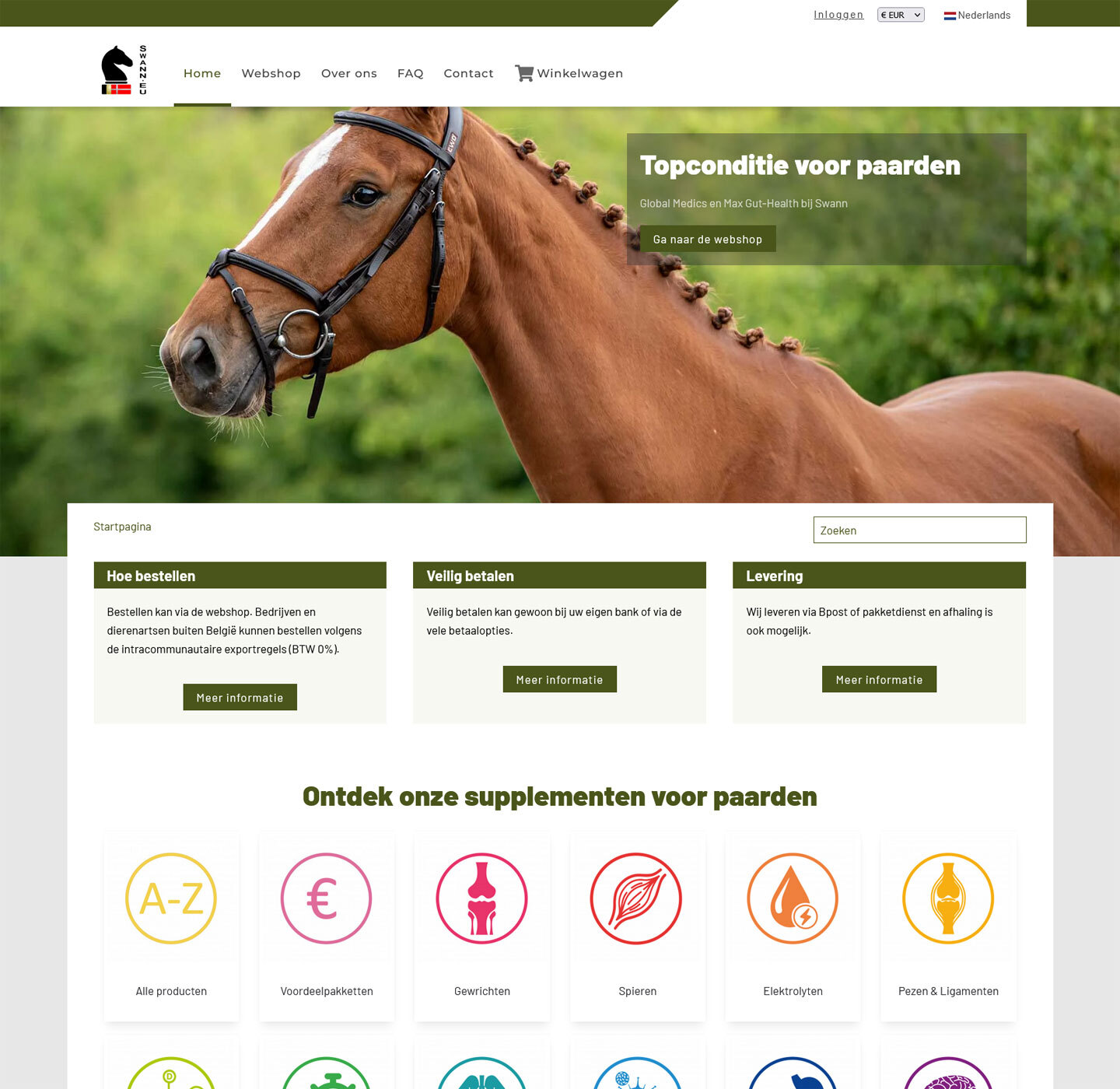 Screenshot van de website swann.eu